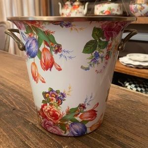 Mackenzie Childs white flower market ice bucket